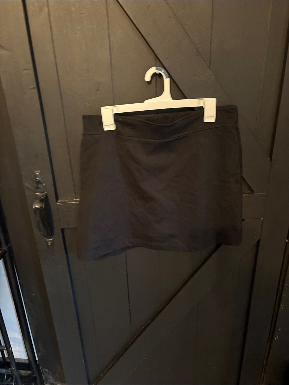 Aqua Solid Black Flared Skort